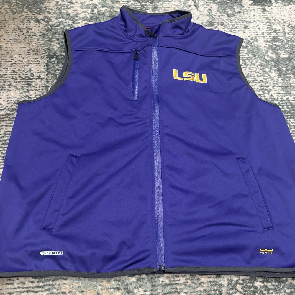 Men's Franchise Club Purple LSU Tigers Softshell Full-Zip Vest 2XL